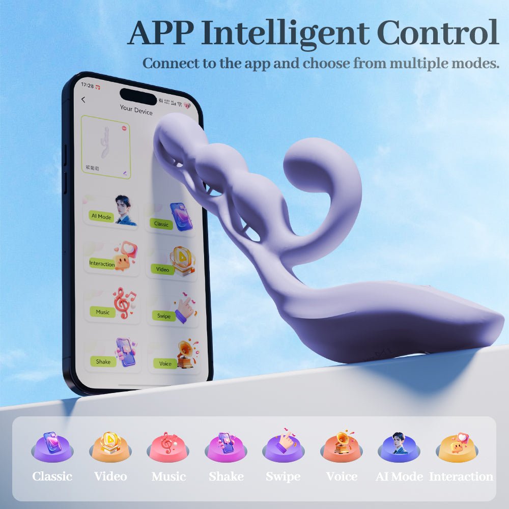 Purple Grape Flexible Clit & G-Spot Vibrator App-Controlled - Wet Master