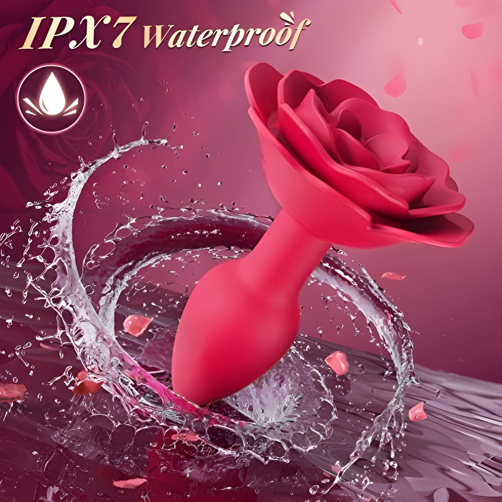 Rose Rotating & Vibrating Butt Plug 3.15 Inch Remote Controlled - Wet Master
