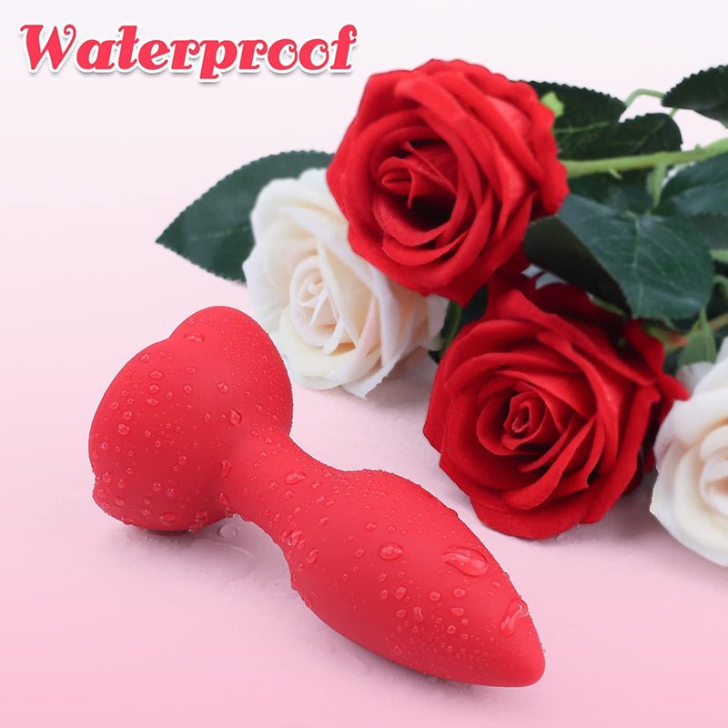 Rose Vibrating Butt Plug Remote Controlled - Wet Master