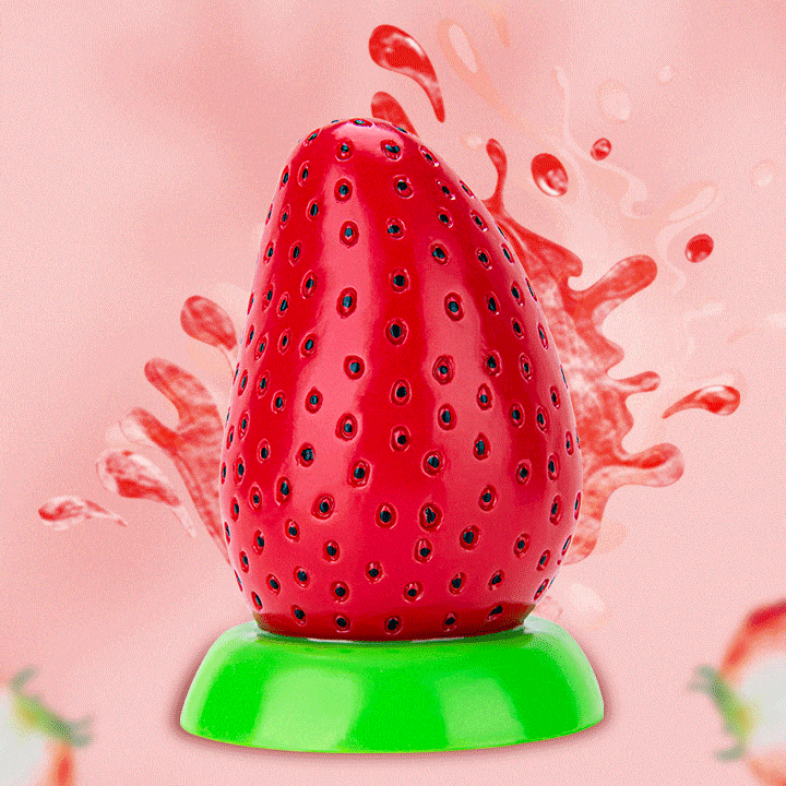 Strawberry Silicone Fantasy Dildo & Anal Plug 4.5 Inch-3