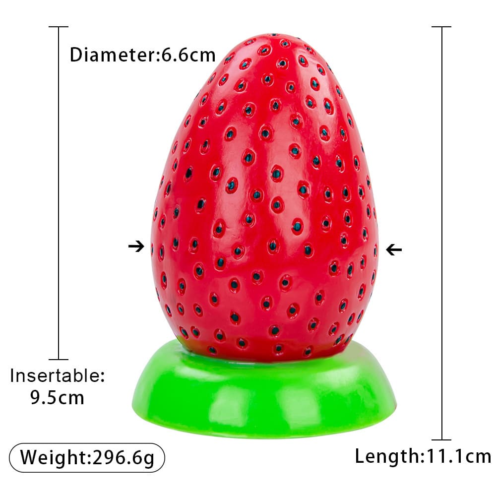 Strawberry Silicone Fantasy Dildo & Anal Plug 4.5 Inch - Wet Master