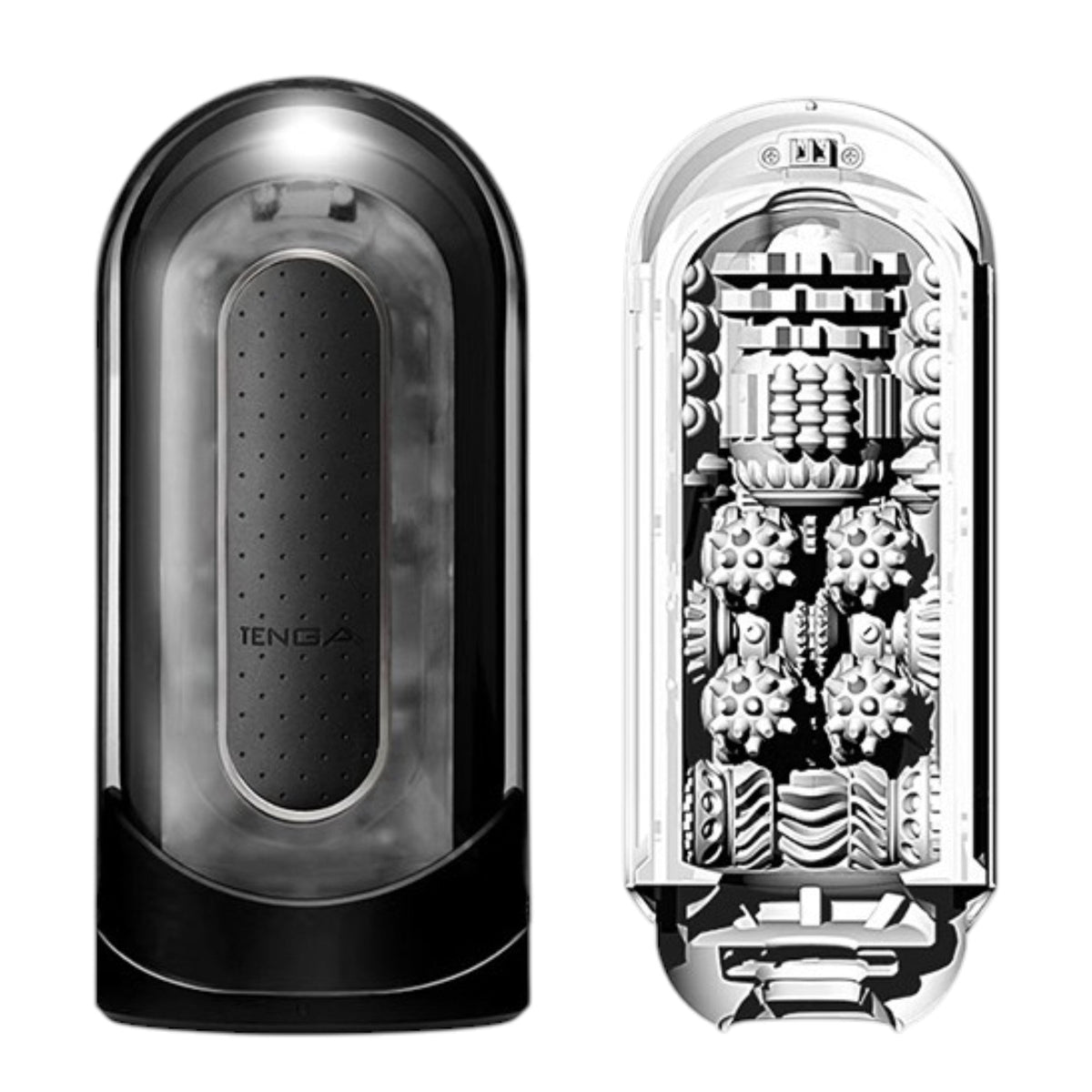 TENGA Flip Zero EV Rechargeable Vibrating Masturbator - Black - Wet Master