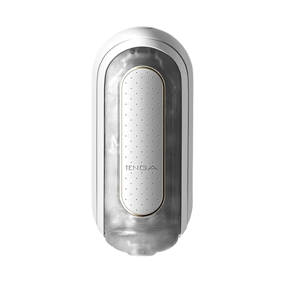 TENGA Flip Zero EV Rechargeable Vibrating Masturbator - White - Wet Master