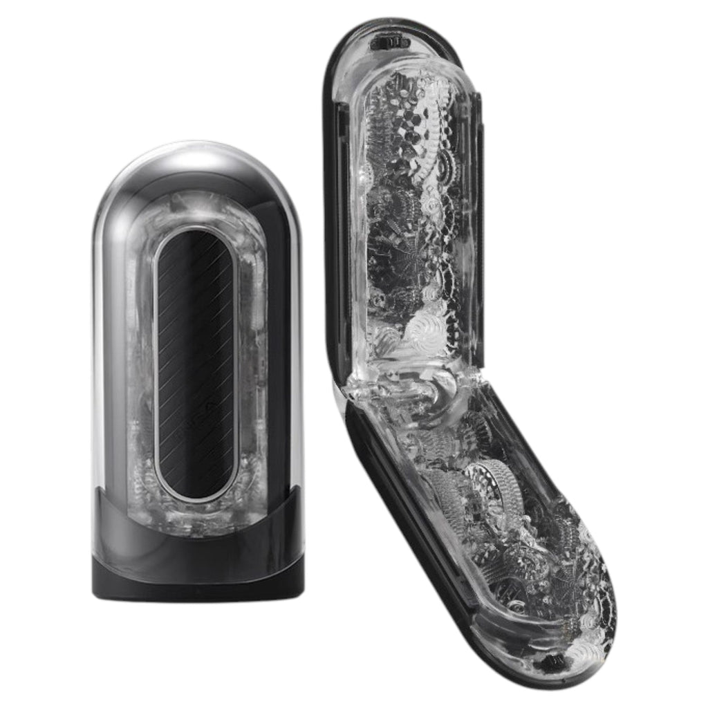 TENGA Flip Zero Gravity EV Rechargeable Vibrating Masturbator - Black - Wet Master