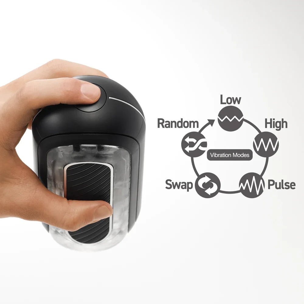TENGA Flip Zero Gravity EV Rechargeable Vibrating Masturbator - Black - Wet Master