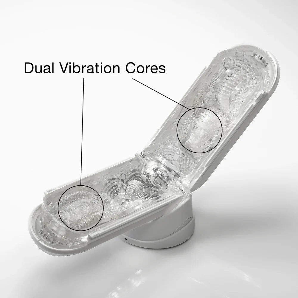 TENGA Flip Zero Gravity EV Rechargeable Vibrating Masturbator - White - Wet Master