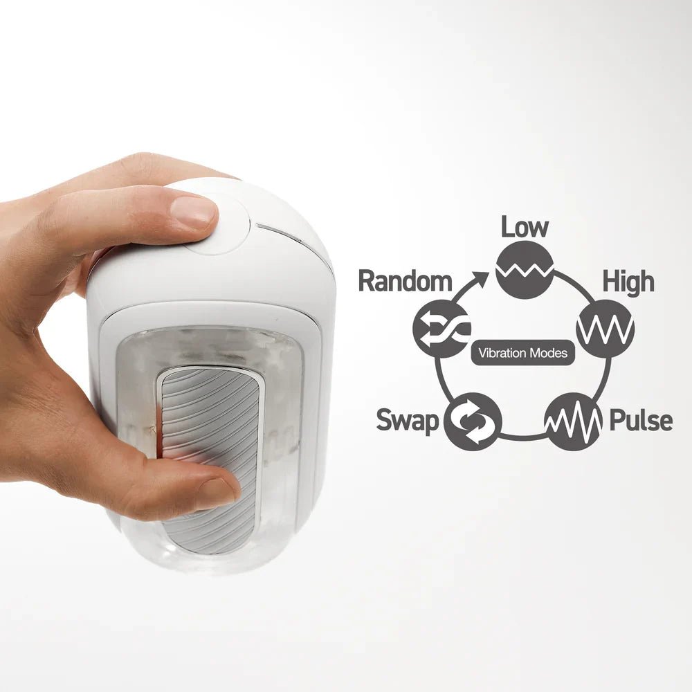 TENGA Flip Zero Gravity EV Rechargeable Vibrating Masturbator - White - Wet Master