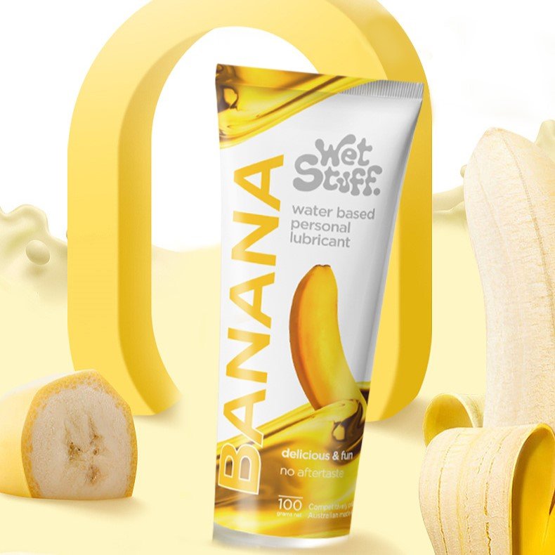 Wet Stuff Banana Water-Based Edible Lubricant 100g - Wet Master