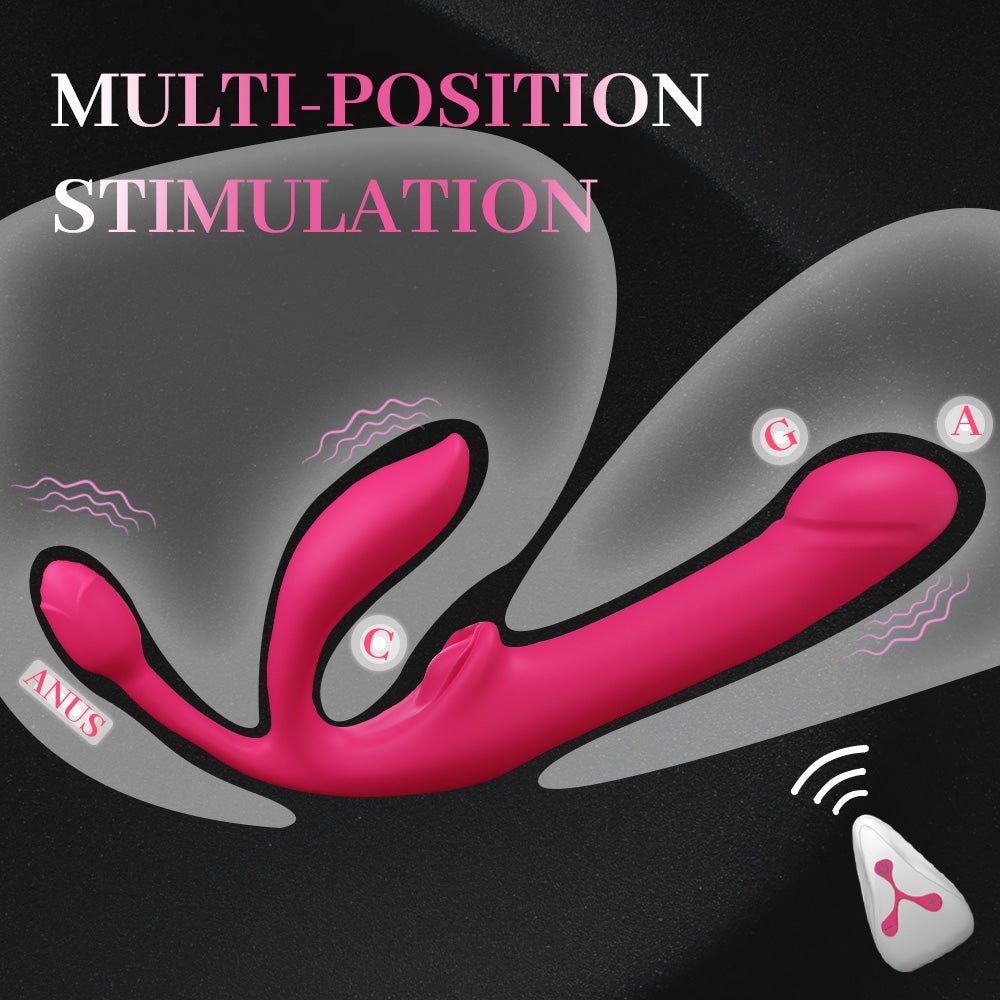 Wild Lily Double-Ended Thrusting Vibrator with Butt Plug Remote Controlled - Wet Master