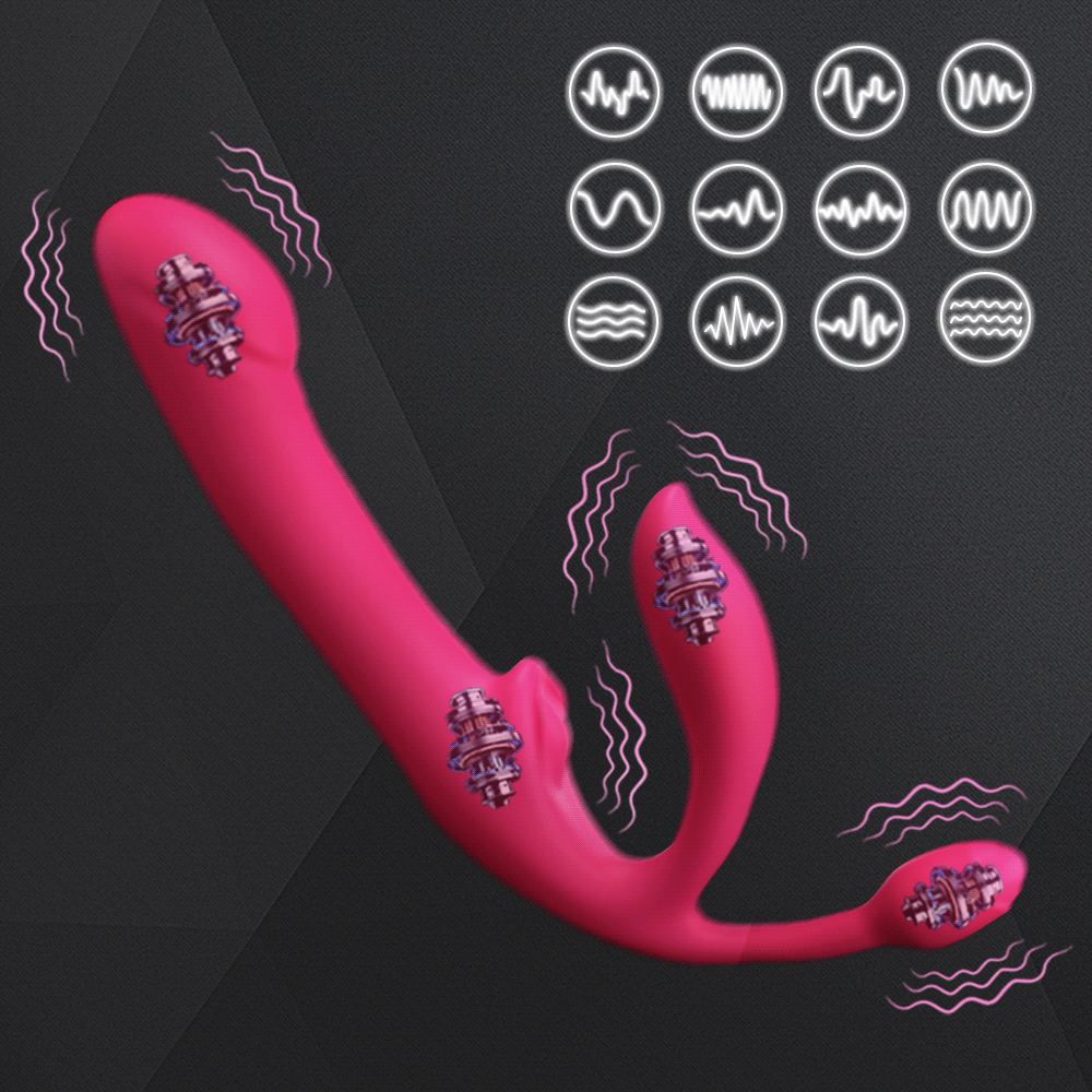 Wild Lily Double-Ended Thrusting Vibrator with Butt Plug Remote Controlled-4