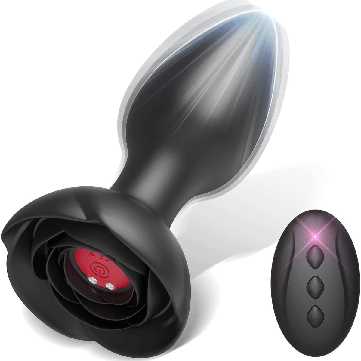 YL Rose Vibrating Butt Plug Remote Controlled - Wet Master